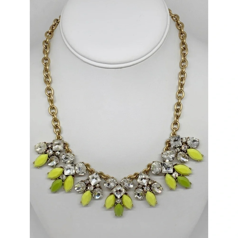 J. Crew Yellow & Green Jeweled Necklace
